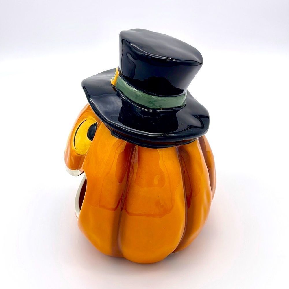 Potter’s Studio Orange Ceramic Jack-o-Lantern Candy Dish - Picture 2 of 5